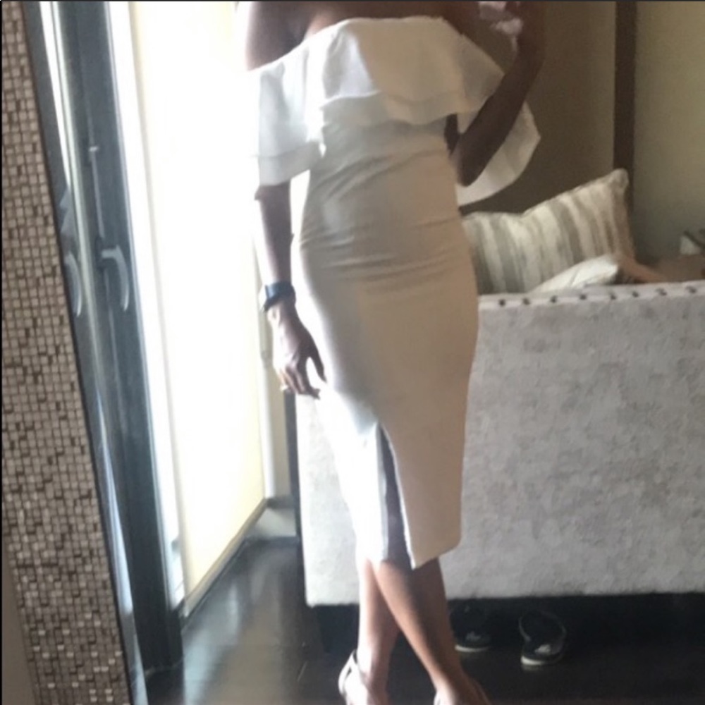 Bardot Ruffled Off-The-Shoulder Dress
